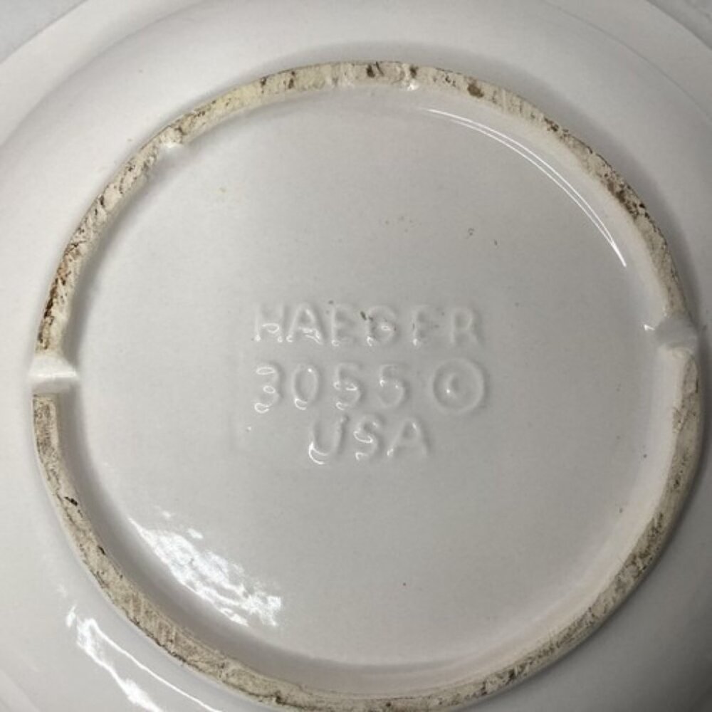 Royal Haeger White #3055 Serving Bowl With Pink Roses 10" Vintage Christmas Gift - Picture 3 of 6